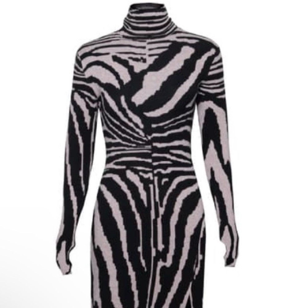 AFRM zebra print sweater dress